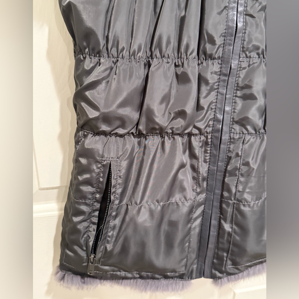 Neiman Marcus Charcoal Fur Reversible Vest View 3